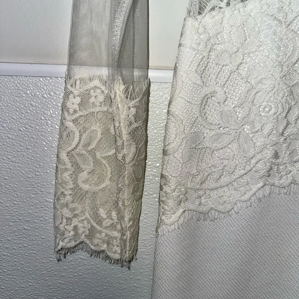 NWT NEW Wedding Women Carolina Dress, Size L, White lace short long sleeve party - Picture 10 of 16
